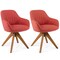 Gymax Set of 2 Swivel Accent Chair Modern Desk Armchair Home Office w/ Wood Legs